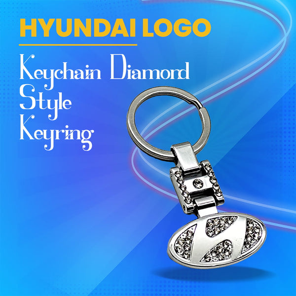Hyundai Logo Keychain Diamond Style Keyring