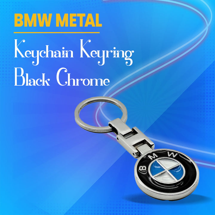 BMW Metal Keychain Keyring Black Chrome