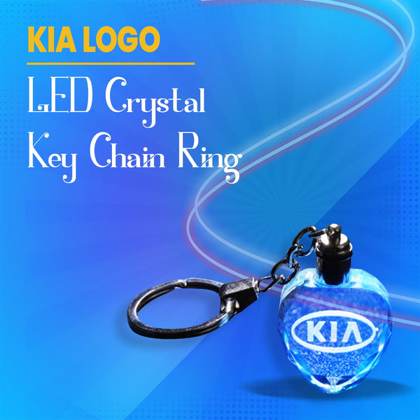 KIA Logo LED Crystal Key Chain Ring