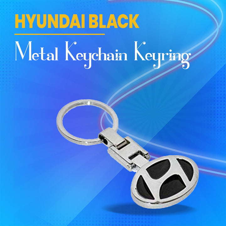 Hyundai Black Metal Keychain Keyring