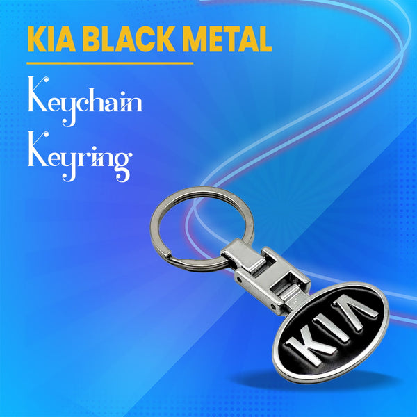 KIA Black Metal Keychain Keyring