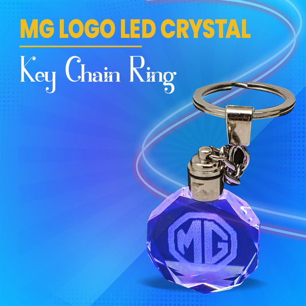 MG Logo LED Crystal Key Chain Ring