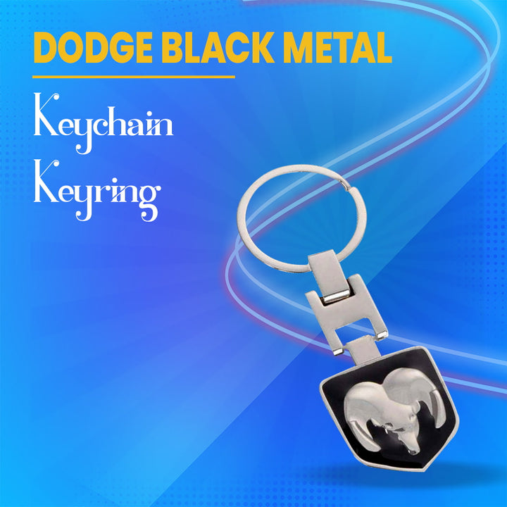 Dodge Black Metal Keychain Keyring