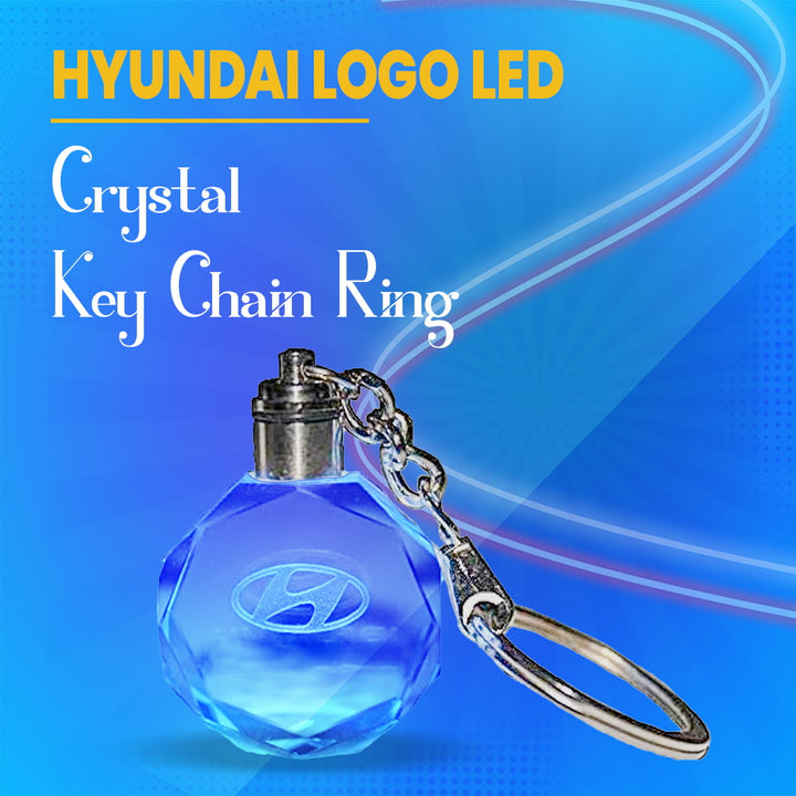 Hyundai Logo LED Crystal Key Chain Ring