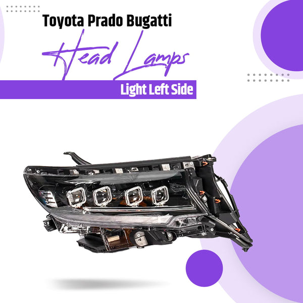 Toyota Prado Bugatti Head Lamps Light Left Side- Model 2009-2021