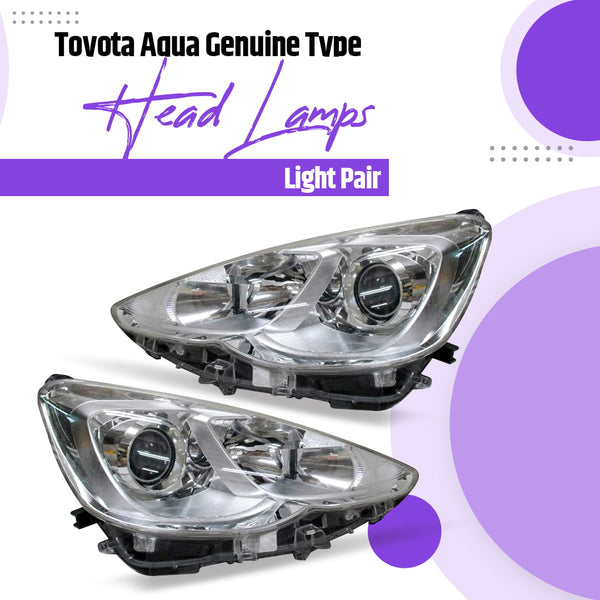 Toyota Aqua Genuine Type Head Lamps Light Pair - Model 2012-2018