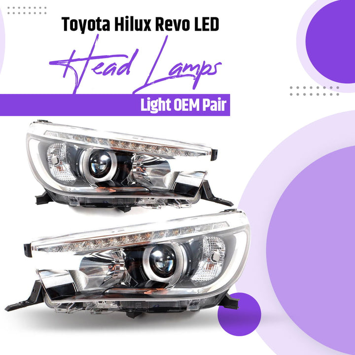 Toyota Hilux Revo/Rocco LED Head Lamps Light OEM Pair