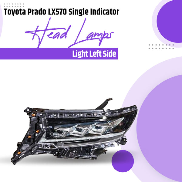 Toyota Prado LX570 Single Indicator Head Lamps Light Left Side- Model 2009-2021