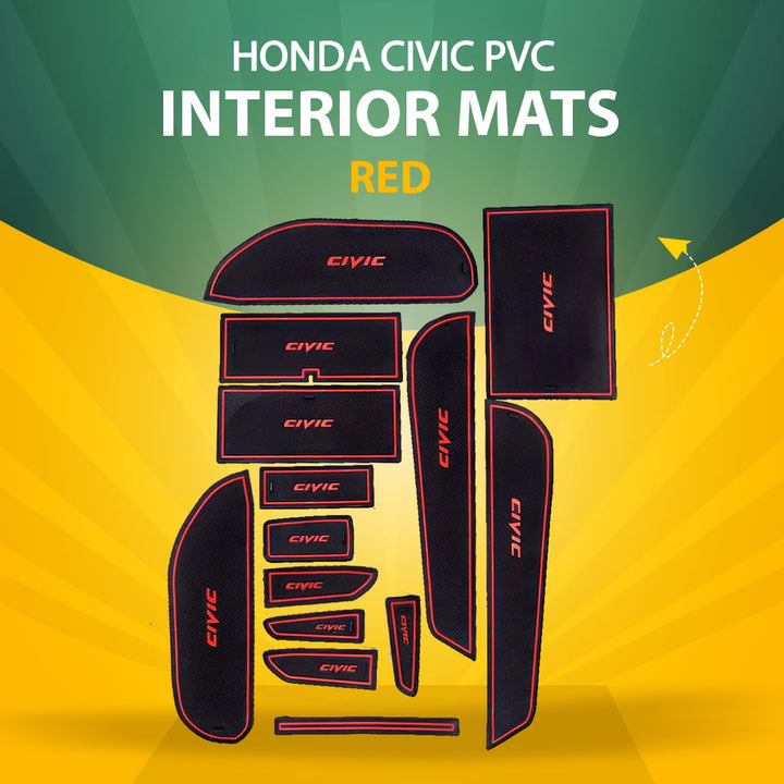 Honda Civic PVC Interior Mats Red - Model 2006-2012