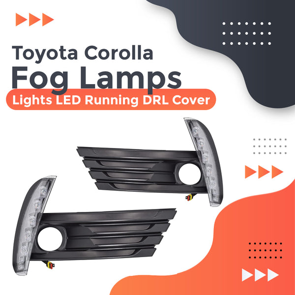 Toyota Corolla Fog Lamps Lights LED Running DRL Cover TY877L2LED-1 - Model 2017-2021