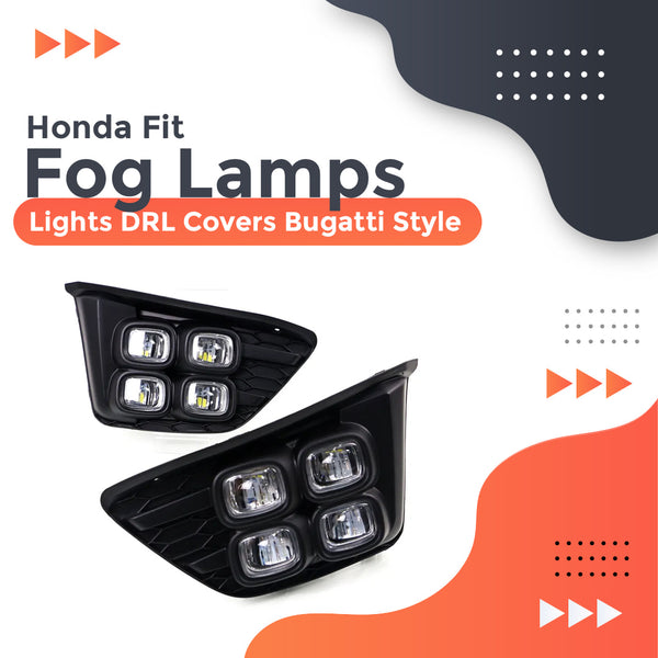 Honda Fit Fog Lamps Lights DRL Covers Bugatti Style - Model 2013-2019