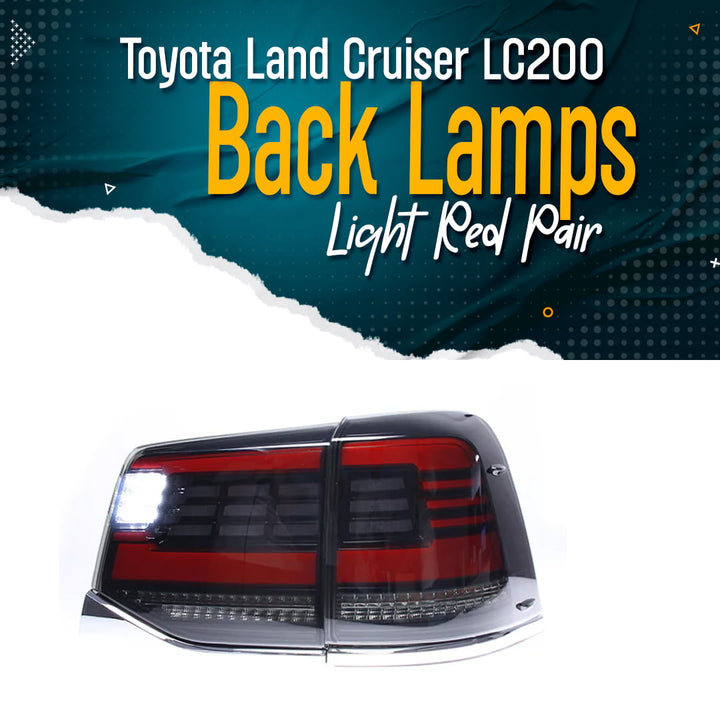 Toyota Land Cruiser LC200 Latest Sequential Back Lamps Light Red Pair - Model 2015-2021