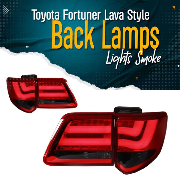 Toyota Fortuner Lava Style Back Lamps Lights Smoke- Model 2013-2016