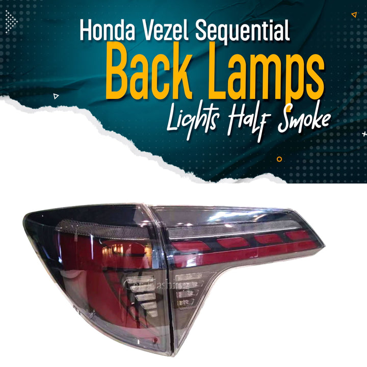 Honda Vezel Sequential Back Lamps Lights Half Smoke - Model 2013-2022