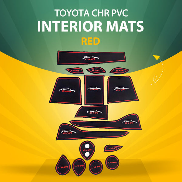 Toyota CHR PVC Interior Mats Red - Model 2017-2021