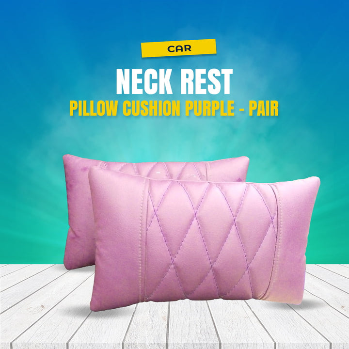 Car Neck Rest Pillow Cushion Purple - Pair