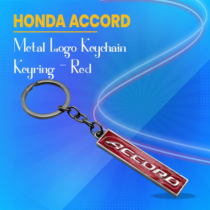 Honda Accord Metal Logo Keychain Keyring - Red