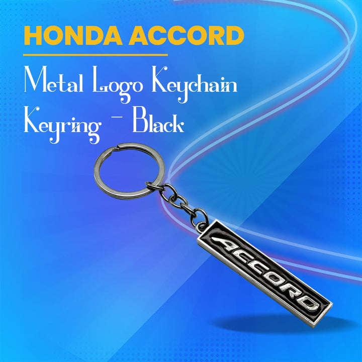 Honda Accord Metal Logo Keychain Keyring - Black