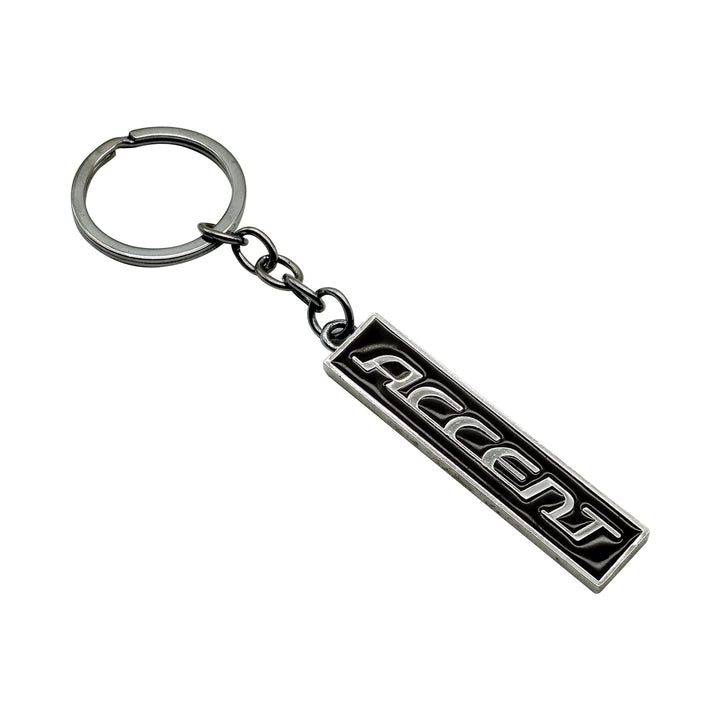 Hyundai Accent Metal Logo Keychain Keyring - Black