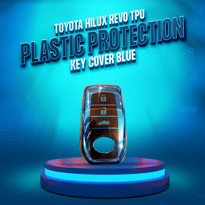 Toyota Hilux Revo/Rocco TPU Plastic Protection Key Cover Blue 3 Buttons