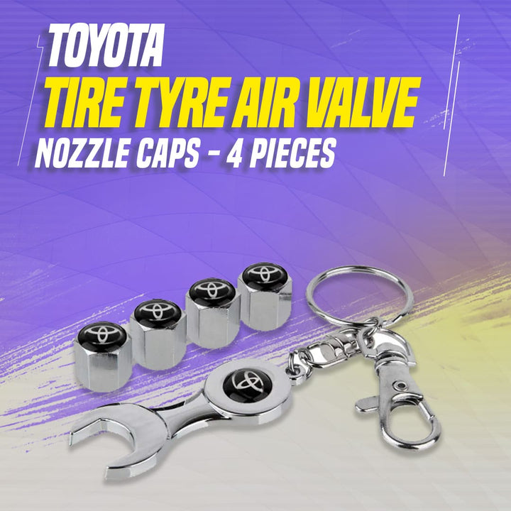 Toyota Tire Tyre Air Valve Nozzle Caps - 4 Pieces