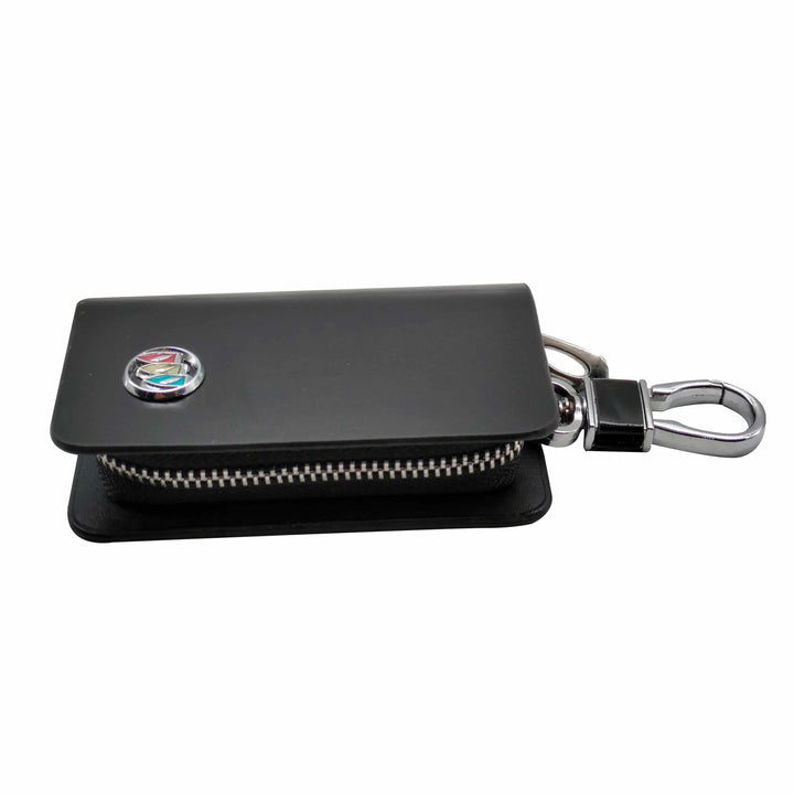 Buick Glossy Leather Key Cover Pouch Black With Keychain Ring