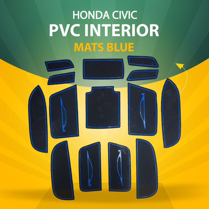 Honda Civic PVC Interior Mats Blue - Model 2012-2016
