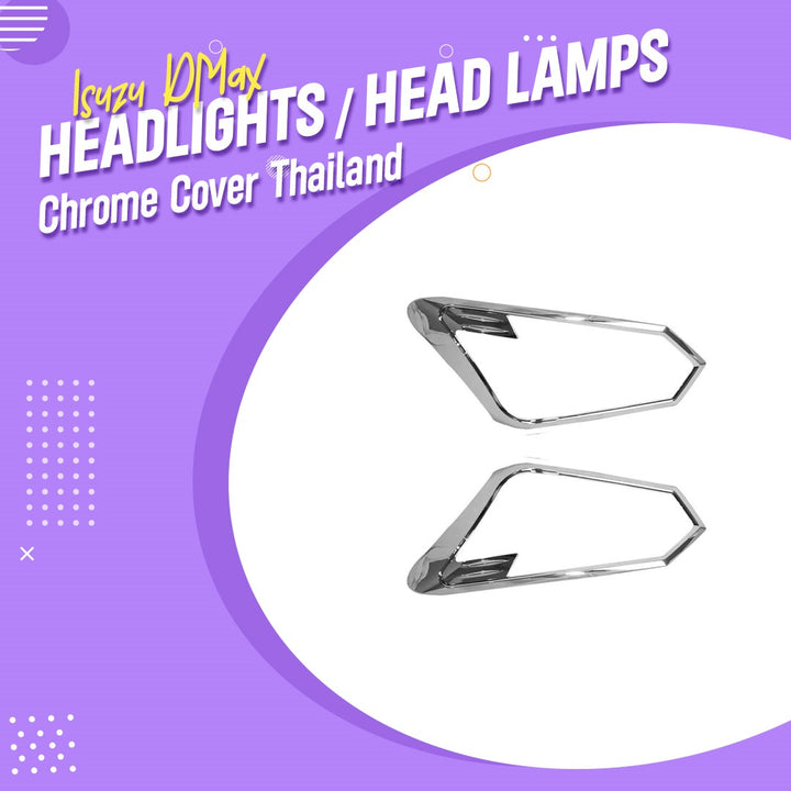 Isuzu DMax Headlights / Head Lamps Chrome Cover Thailand - Model 2018-2021