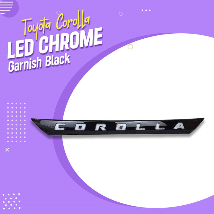 Toyota Corolla LED Chrome Garnish Black - Model 2017-2021