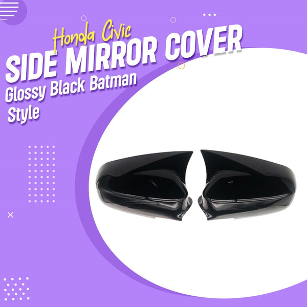 Honda Civic Side Mirror Cover Glossy Black Batman Style - Model 2004-2006