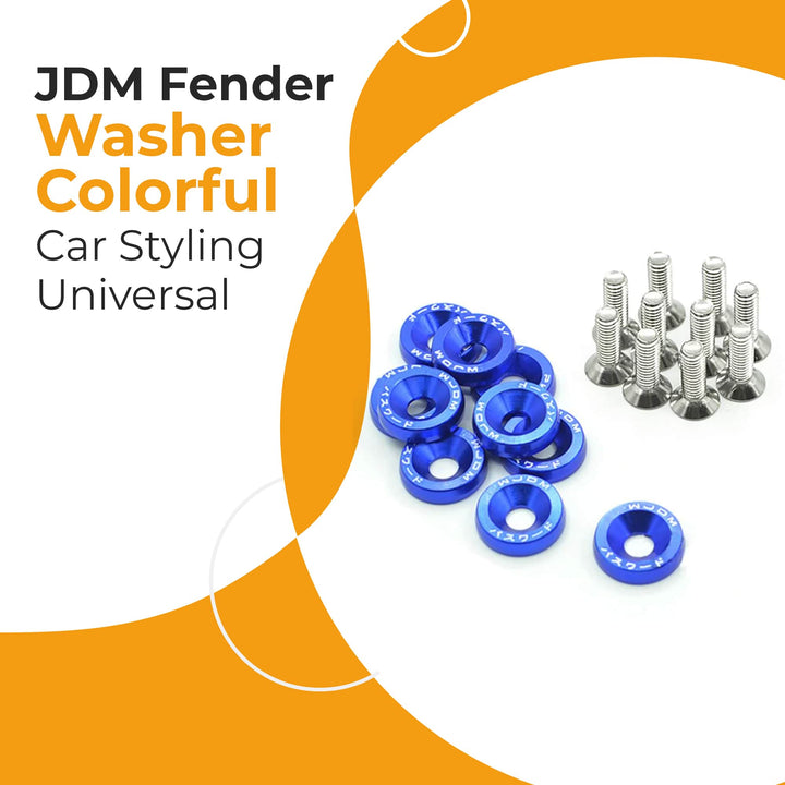 JDM Fender Washers Colorful Car Styling Universal Modification Password License Plate Bolts - Blue