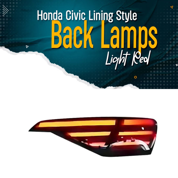 Honda Civic Lining Style Back Lamps Light Red - Model 2022-2024