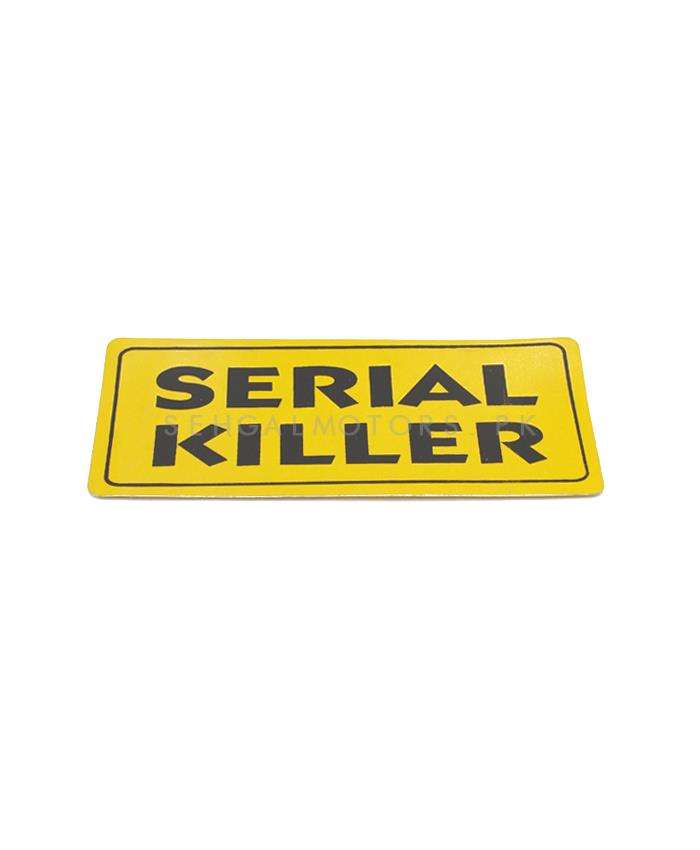 Serial Killer Warning Sticker Yellow