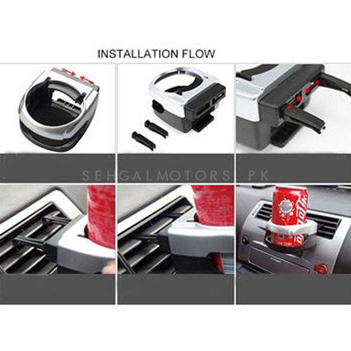 Multifunction Plastic Air Outlet Clip Car Cup Holder - Multi