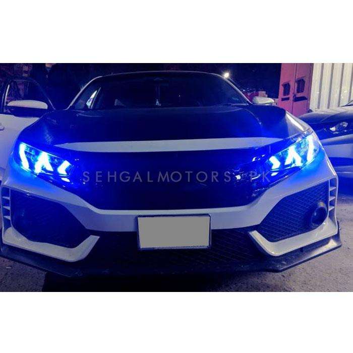 Honda Civic Lamborghini Huracan Style LED Head Lamps Light Pair - Model 2016-2021