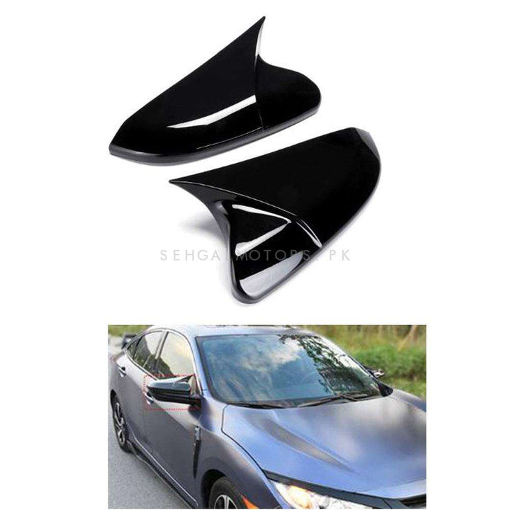 Honda Civic Batman Style Side Mirror Cover Black - Model 2016-2021
