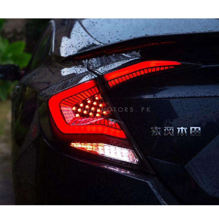 Honda Civic Snake Style Lava Back Lamps Light Red- Model 2016-2021