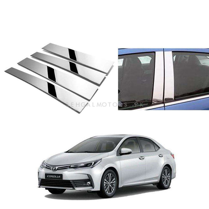 Toyota Corolla / Honda Civic Door Pillar Chrome Sticker