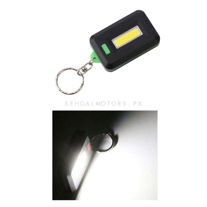 Mini Keychain Flashlight COB LED Key Ring Flash Light Small Lamp Torch Outdoor (without cell battery)