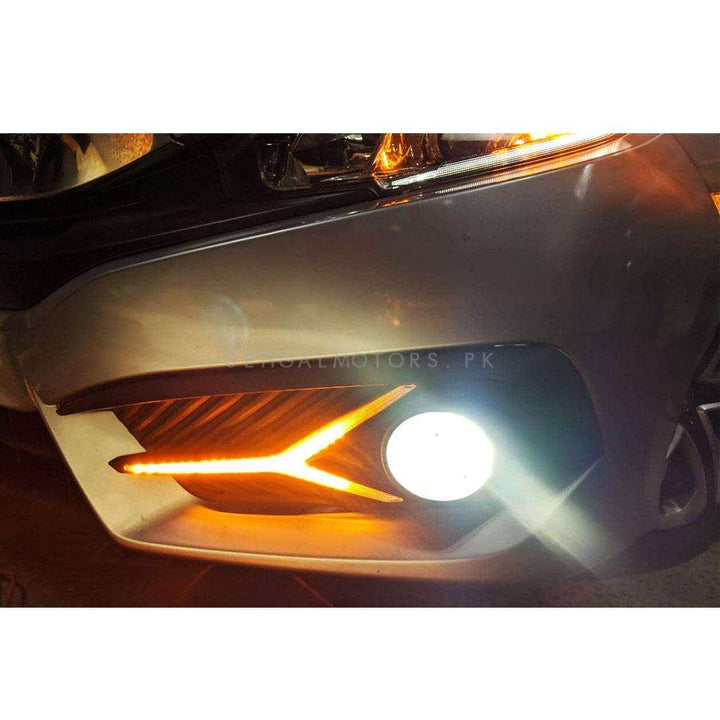 Honda Civic Fog Lamps Lights DRL Cover Sword Style - Model 2016-2021