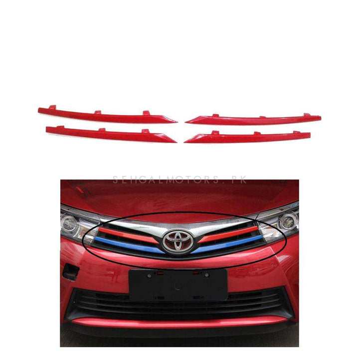 Toyota Corolla Front Grille Trims Red - Model 2017-2021