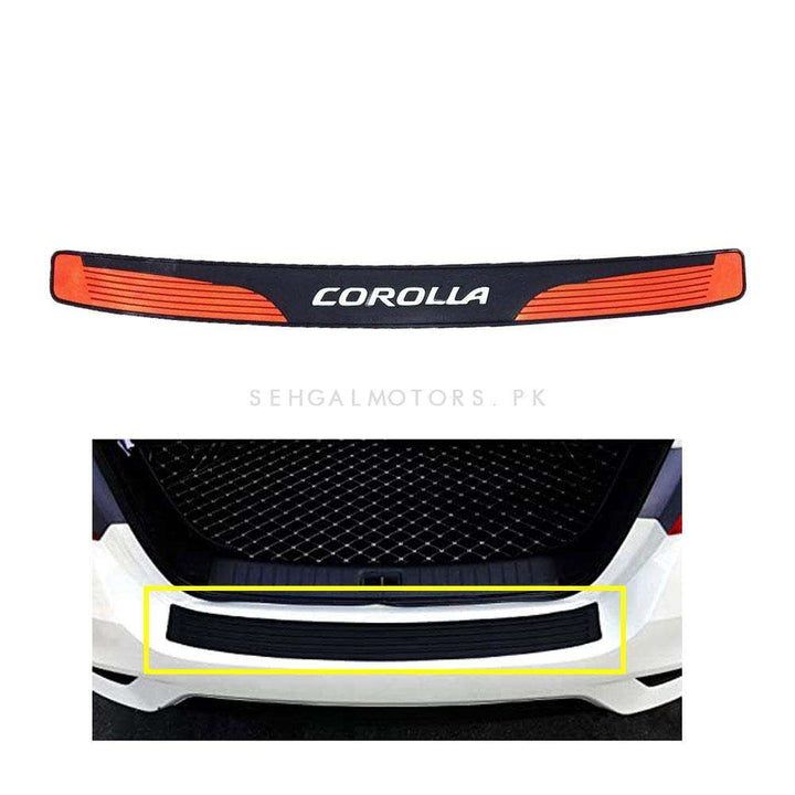 Toyota Corolla Trunk Bumper Protector Rubber Black and Red - Model 2014-2021