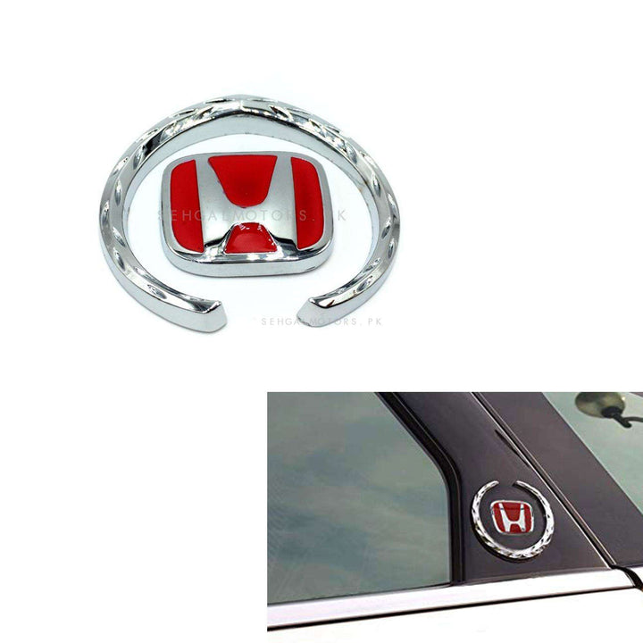 Honda Badge Red Chrome